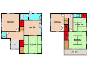 桜井一丁目貸家の物件間取画像